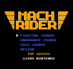 Mach Rider (Europe) Title Screen